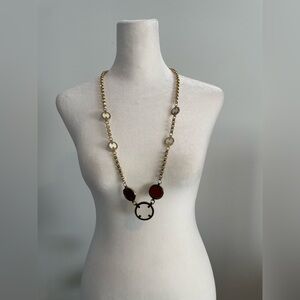Vintage 70s Lanvin Paris Chain Link Necklace with Disk Detail